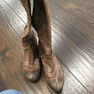 Brown knee high boots